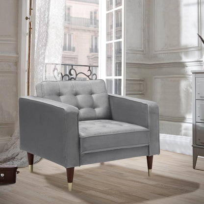 Armen Living - Somerset Gray Velvet Mid Century Modern Club Chair - LCSM1GREY veiw 5
