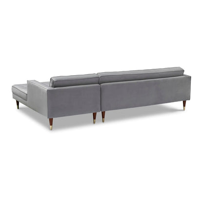 Armen Living - Somerset Gray Velvet Mid Century Modern Right Sectional Sofa - LCSMSEGRY veiw 3