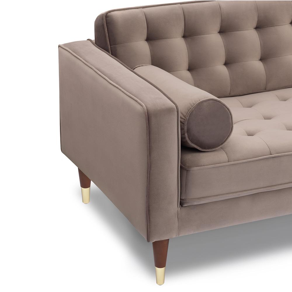Armen Living - Somerset Taupe Velvet Mid Century Modern Right Sectional Sofa - LCSMSETAU veiw 3