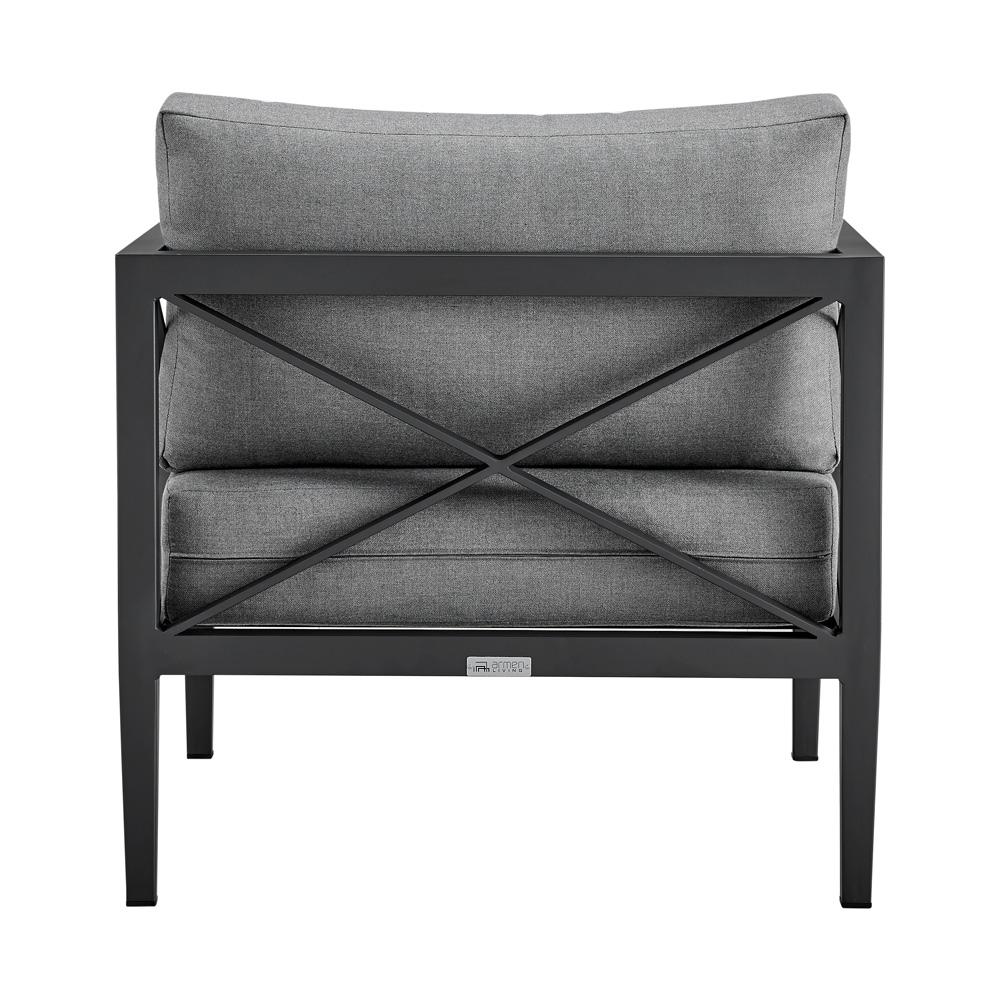 Armen Living - Sonoma Outdoor 4 piece Set in Dark Grey Finish and Dark Grey Cushions - SETODSODKGR veiw 7