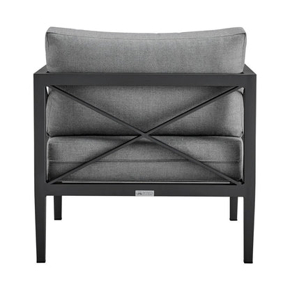 Armen Living - Sonoma Outdoor 4 piece Set in Dark Grey Finish and Dark Grey Cushions - SETODSODKGR veiw 7