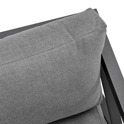 Armen Living - Sonoma Outdoor 4 piece Set in Dark Grey Finish and Dark Grey Cushions - SETODSODKGR veiw 9
