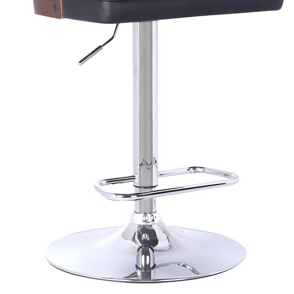 Armen Living - Storm Barstool in Chrome finish with Walnut wood and Black Faux Leather - LCSTBAWABL veiw 3