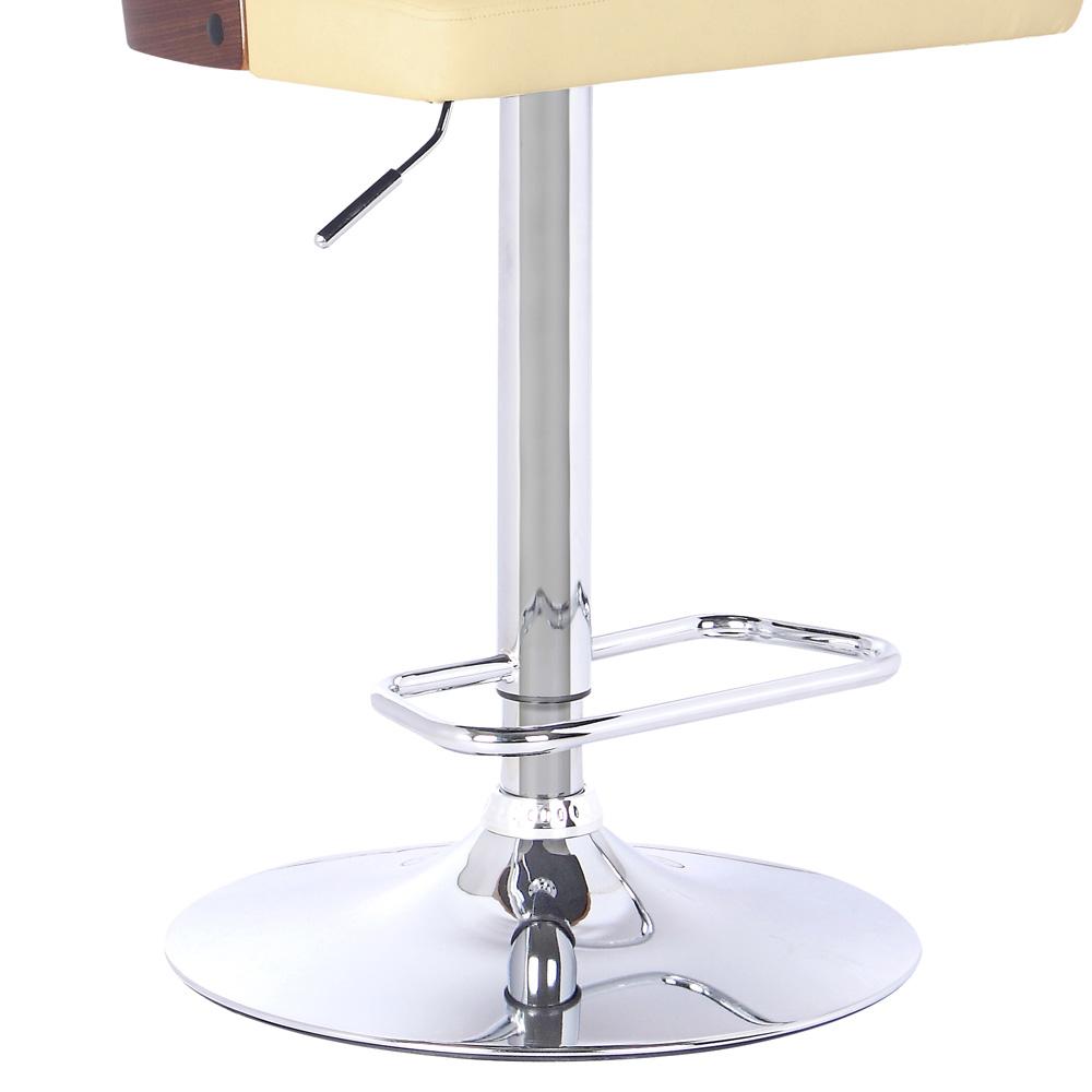 Armen Living - Storm Barstool in Chrome finish with Walnut wood and Cream Faux Leather - LCSTBAWACR veiw 3