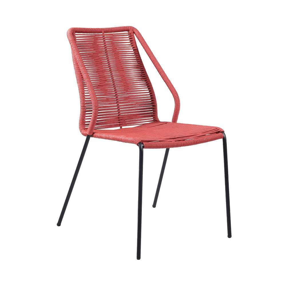Armen Living - Sydney and Clip Outdoor Patio 5 Piece Dining Set in Brick Red Rope with Black Eucalyptus Wood - 840254336551 veiw 2