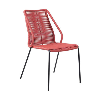 Armen Living - Sydney and Clip Outdoor Patio 5 Piece Dining Set in Brick Red Rope with Black Eucalyptus Wood - 840254336551 veiw 2
