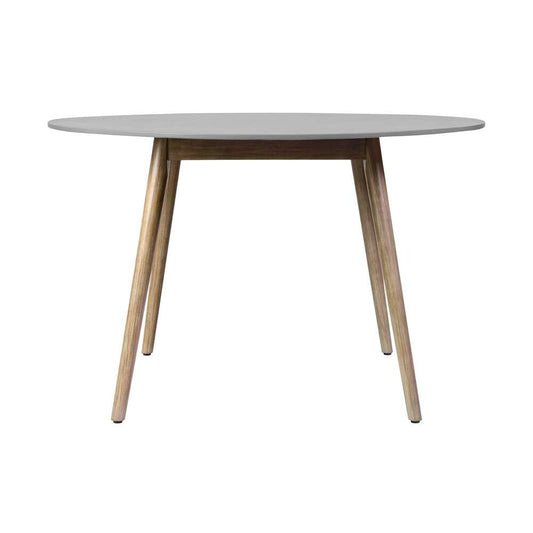 Armen Living - Sydney Outdoor Patio Round Dining Table in Light Eucalyptus and Grey Stone - 840254335943 veiw 2