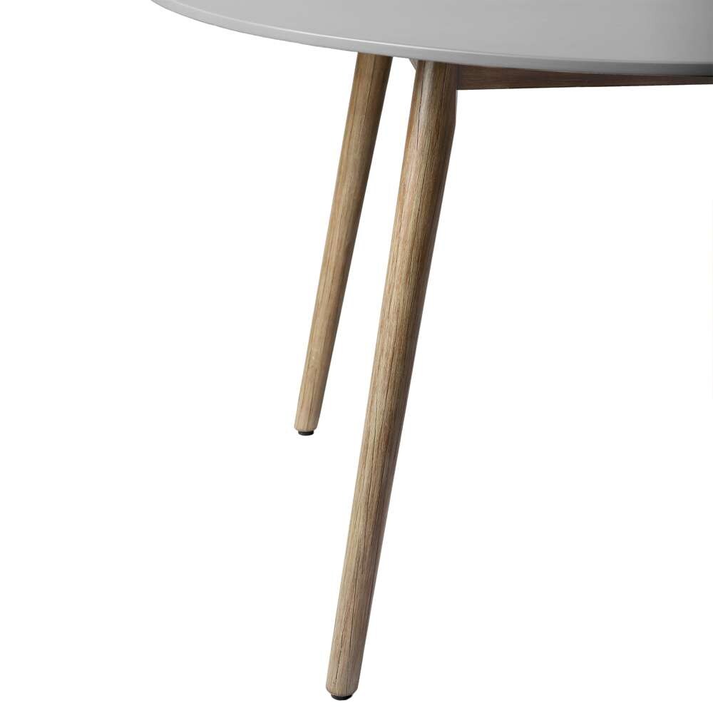 Armen Living - Sydney Outdoor Patio Round Dining Table in Light Eucalyptus and Grey Stone - 840254335943 veiw 3