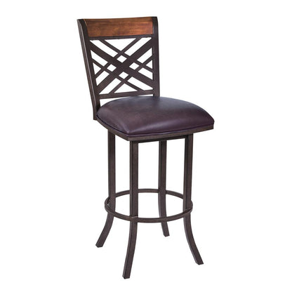 Armen Living - Tahiti  30in Barstool in Auburn Bay finish with Brown Pu upholstery - LCTA30BABR veiw 1