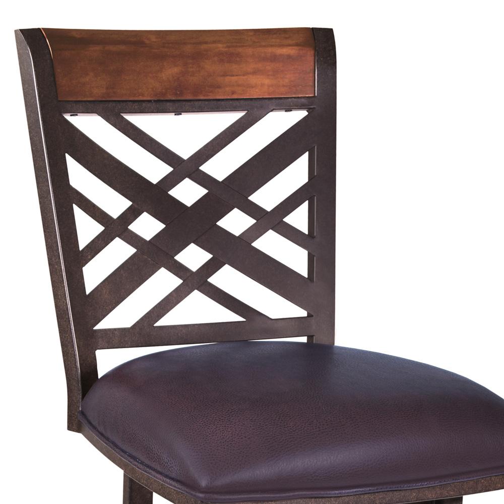 Armen Living - Tahiti  30in Barstool in Auburn Bay finish with Brown Pu upholstery - LCTA30BABR veiw 3