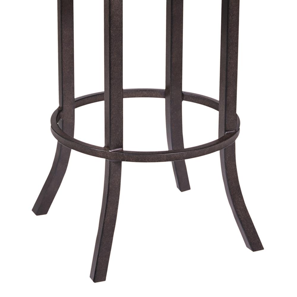 Armen Living - Tahiti 30in Arm Barstool in Auburn Bay finish with Brown Pu upholstery - LCTA30ARBABR veiw 4