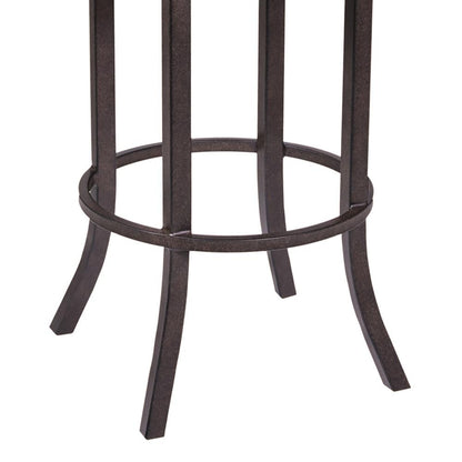 Armen Living - Tahiti 30in Arm Barstool in Auburn Bay finish with Brown Pu upholstery - LCTA30ARBABR veiw 4