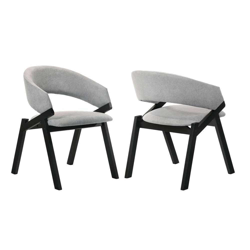 Armen Living - Talulah Gray Fabric and Black Veneer Dining Side Chairs (Set of 2) - LCTASIGRBL veiw 1