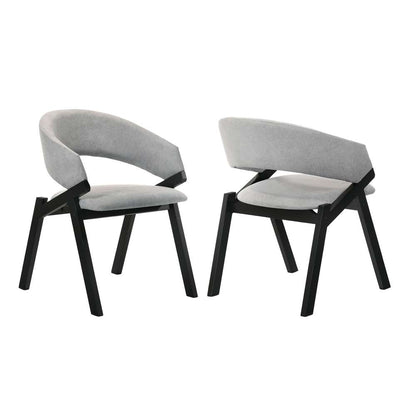 Armen Living - Talulah Gray Fabric and Black Veneer Dining Side Chairs (Set of 2) - LCTASIGRBL veiw 1