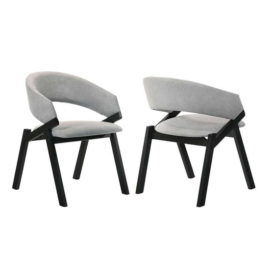 Armen Living - Talulah Gray Fabric and Black Veneer Dining Side Chairs (Set of 2) - LCTASIGRBL veiw 1