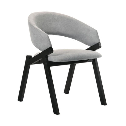 Armen Living - Talulah Gray Fabric and Black Veneer Dining Side Chairs (Set of 2) - LCTASIGRBL veiw 3