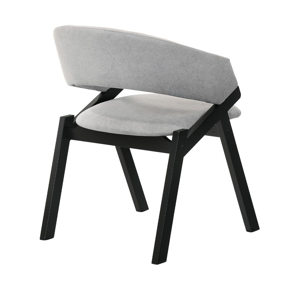 Armen Living - Talulah Gray Fabric and Black Veneer Dining Side Chairs (Set of 2) - LCTASIGRBL veiw 4