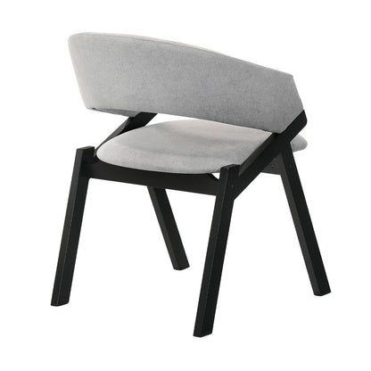 Armen Living - Talulah Gray Fabric and Black Veneer Dining Side Chairs (Set of 2) - LCTASIGRBL veiw 5