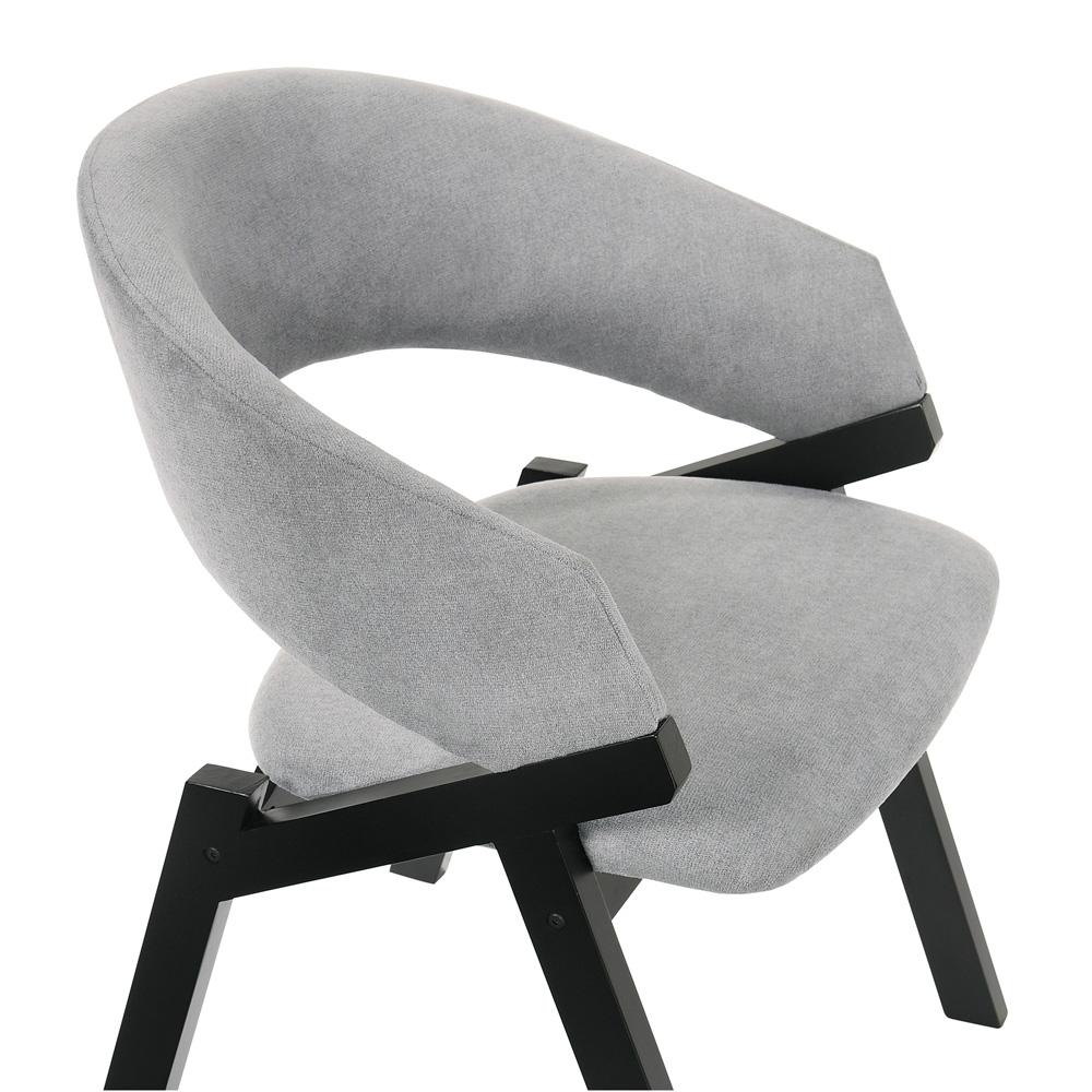 Armen Living - Talulah Gray Fabric and Black Veneer Dining Side Chairs (Set of 2) - LCTASIGRBL veiw 6