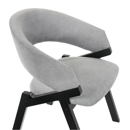 Armen Living - Talulah Gray Fabric and Black Veneer Dining Side Chairs (Set of 2) - LCTASIGRBL veiw 6