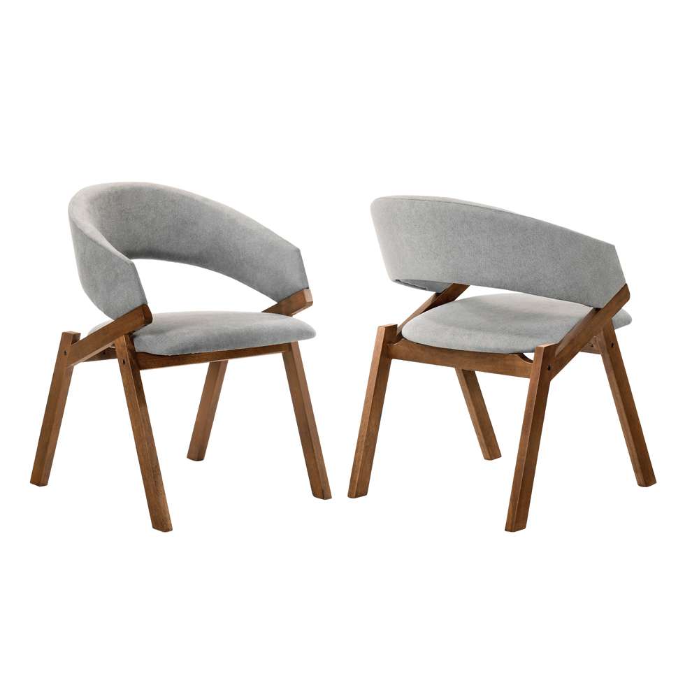 Armen Living - Talulah Gray Fabric and Walnut Veneer Dining Side Chairs (Set of 2) - LCTASIGRWA veiw 1