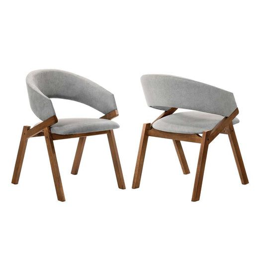 Armen Living - Talulah Gray Fabric and Walnut Veneer Dining Side Chairs (Set of 2) - LCTASIGRWA veiw 1