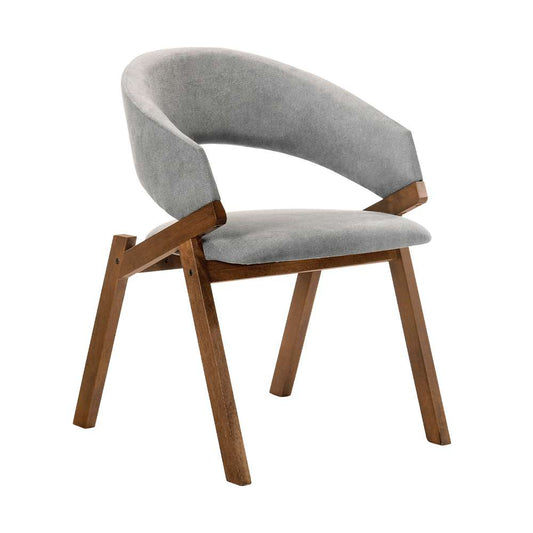 Armen Living - Talulah Gray Fabric and Walnut Veneer Dining Side Chairs (Set of 2) - LCTASIGRWA veiw 2