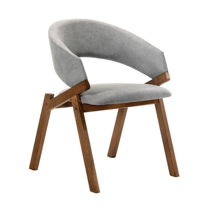 Armen Living - Talulah Gray Fabric and Walnut Veneer Dining Side Chairs (Set of 2) - LCTASIGRWA veiw 3
