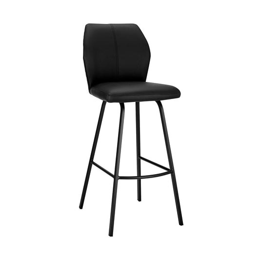 Armen Living - Tandy Black Faux Leather and Black Metal 26in Counter Stool - LCTNBABLBL26 veiw 1