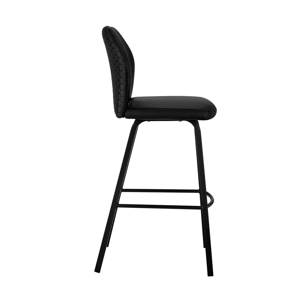 Armen Living - Tandy Black Faux Leather and Black Metal 26in Counter Stool - LCTNBABLBL26 veiw 3