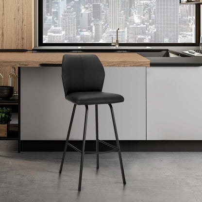 Armen Living - Tandy Black Faux Leather and Black Metal 26in Counter Stool - LCTNBABLBL26 veiw 10