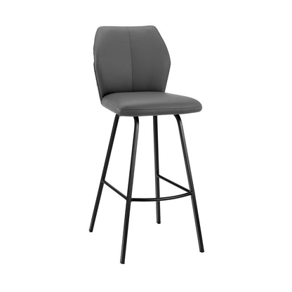 Armen Living - Tandy Gray Faux Leather and Black Metal 26in Counter Stool - LCTNBABLGR26 veiw 1