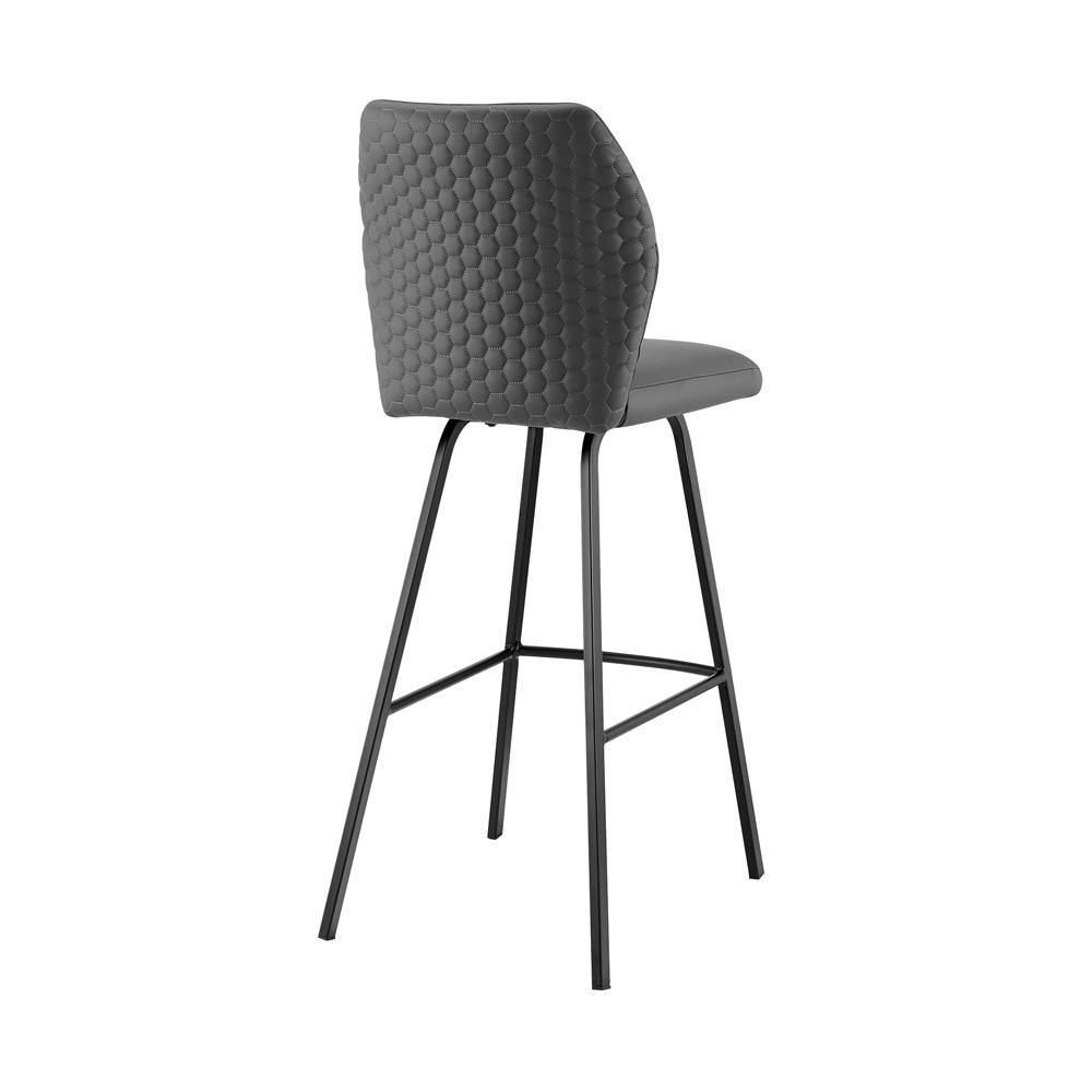 Armen Living - Tandy Gray Faux Leather and Black Metal 26in Counter Stool - LCTNBABLGR26 veiw 4