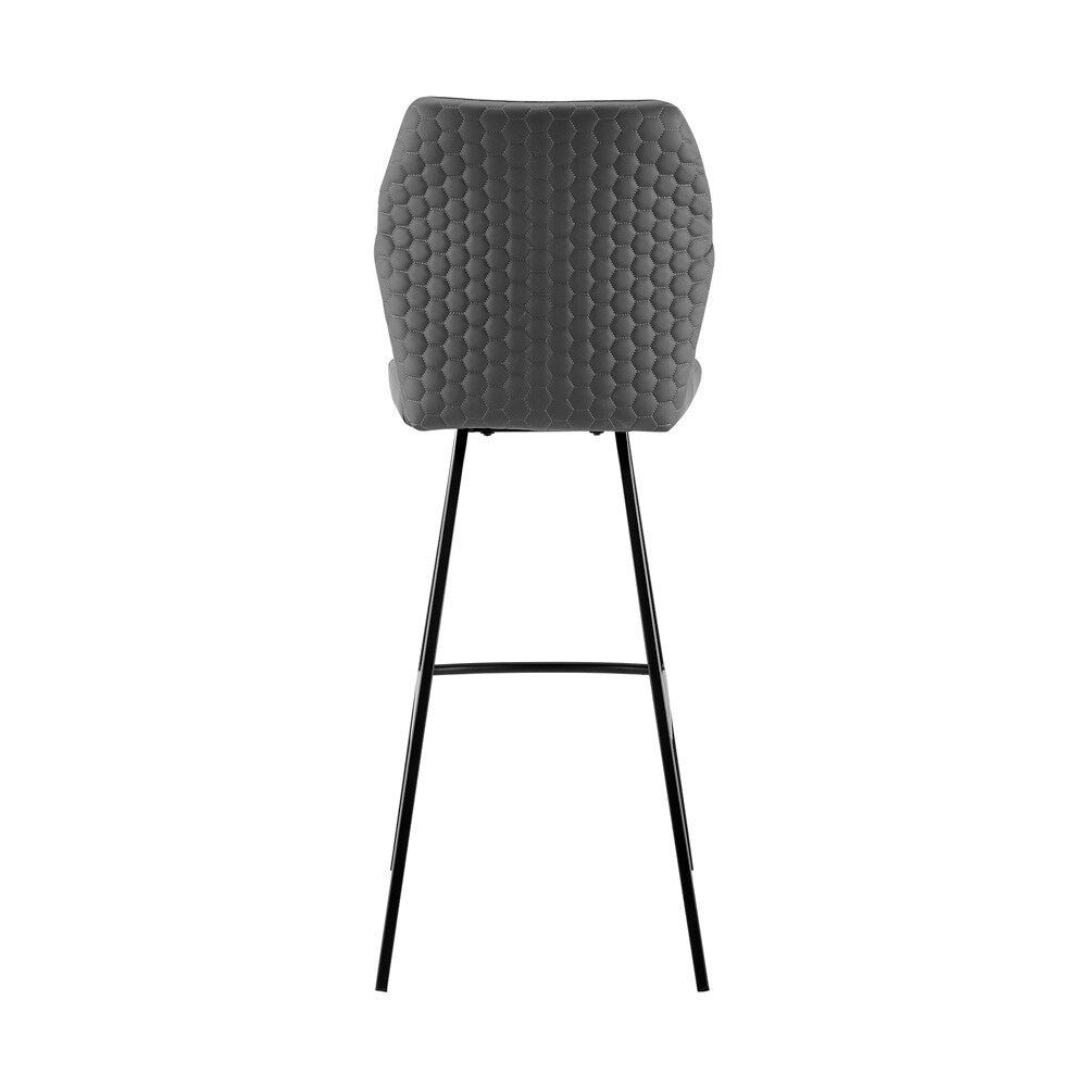 Armen Living - Tandy Gray Faux Leather and Black Metal 26in Counter Stool - LCTNBABLGR26 veiw 5