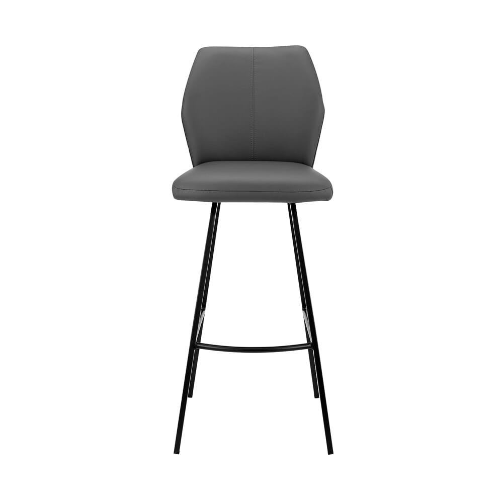 Armen Living - Tandy Gray Faux Leather and Black Metal 30in Bar Stool - LCTNBABLGR30 veiw 2