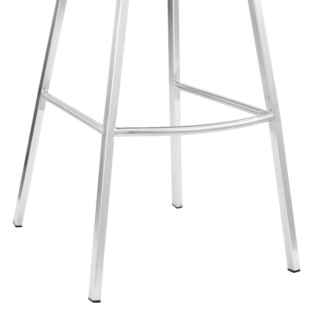Armen Living - Tandy Gray Faux Leather and Brushed Stainless Steel 26in Counter Stool - LCTNBABSGR26 veiw 8