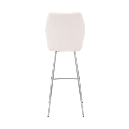 Armen Living - Tandy White Faux Leather and Brushed Stainless Steel 26in Counter Stool - LCTNBABSWH26 veiw 5