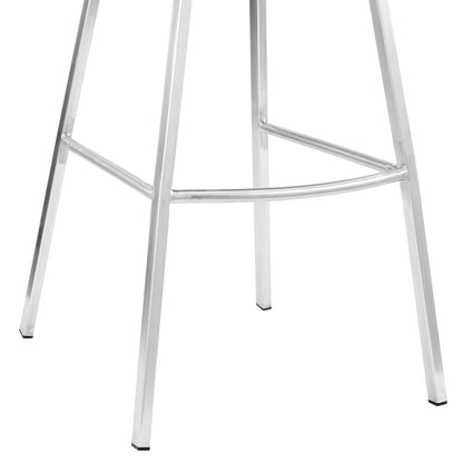 Armen Living - Tandy White Faux Leather and Brushed Stainless Steel 26in Counter Stool - LCTNBABSWH26 veiw 8