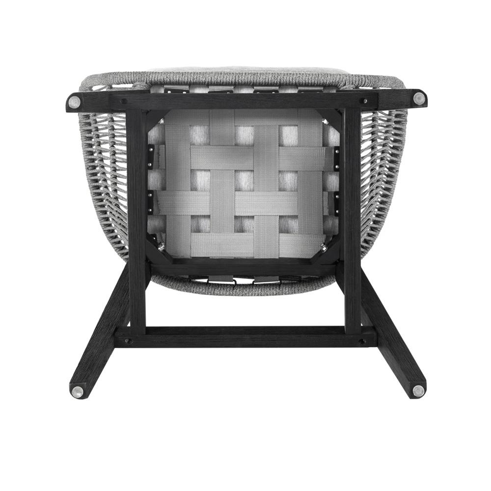 Armen Living - Tutti Frutti Indoor Outdoor Counter Height Bar Stool in Black Brushed Wood with Grey Rope - LCTFBAGRBL26 veiw 6