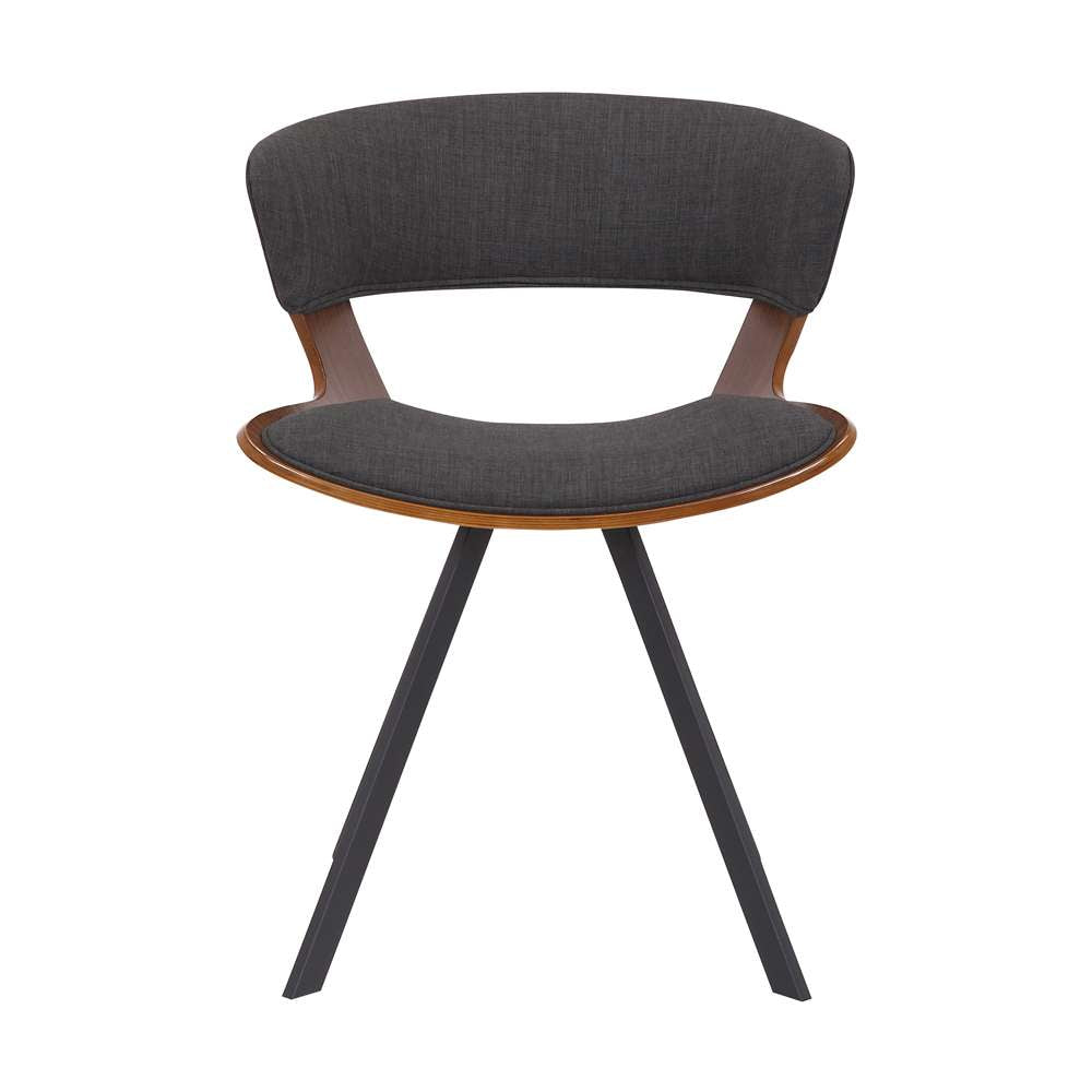 Armen Living - Ulric Wood and Metal Modern Dining Room Accent Chair in Charcoal Grey - LCULSIWACH veiw 2