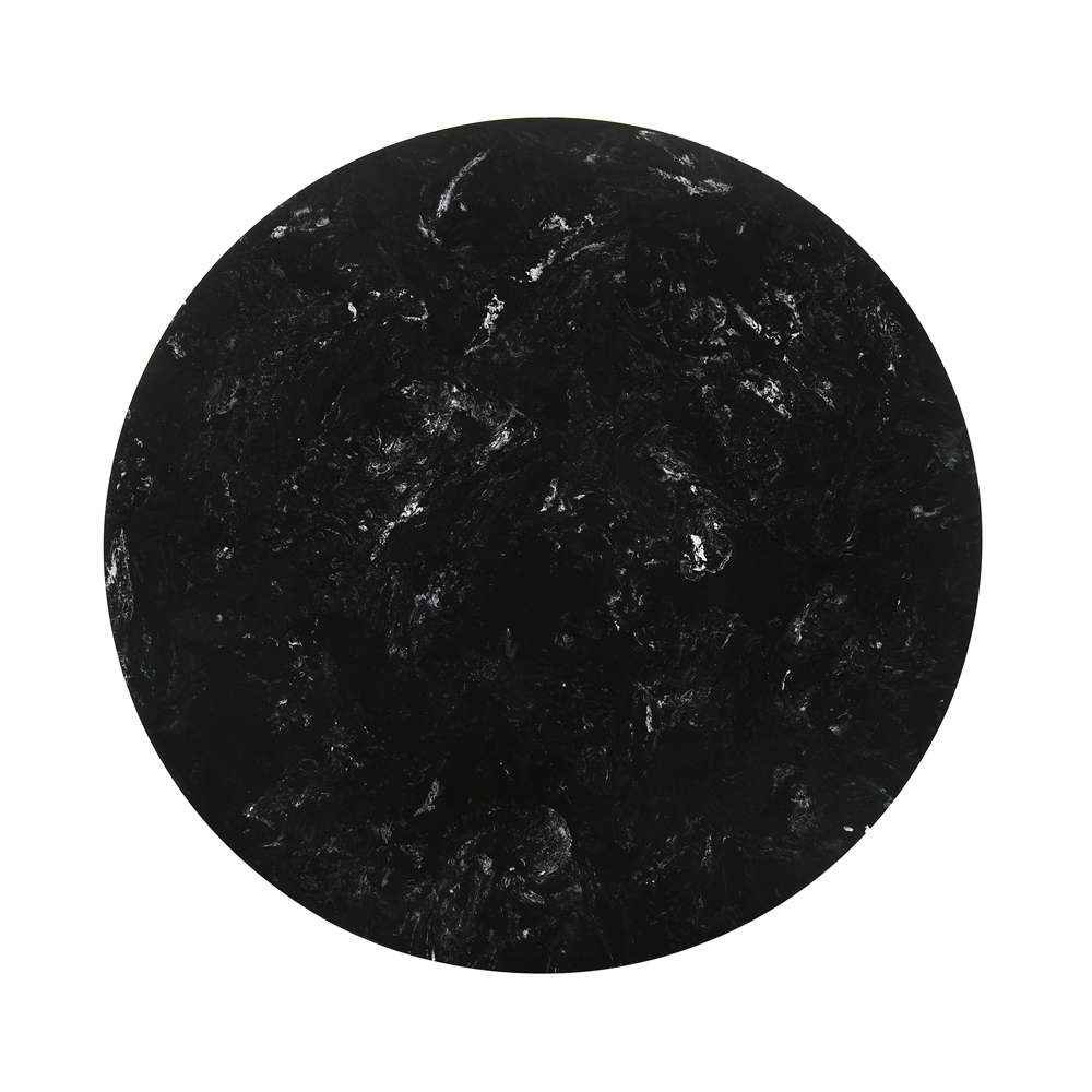 Armen Living - Venus 54in Round Mid-Century Modern Black Marble Dining Table with Black Wood Legs - LCVEDIBLK veiw 3