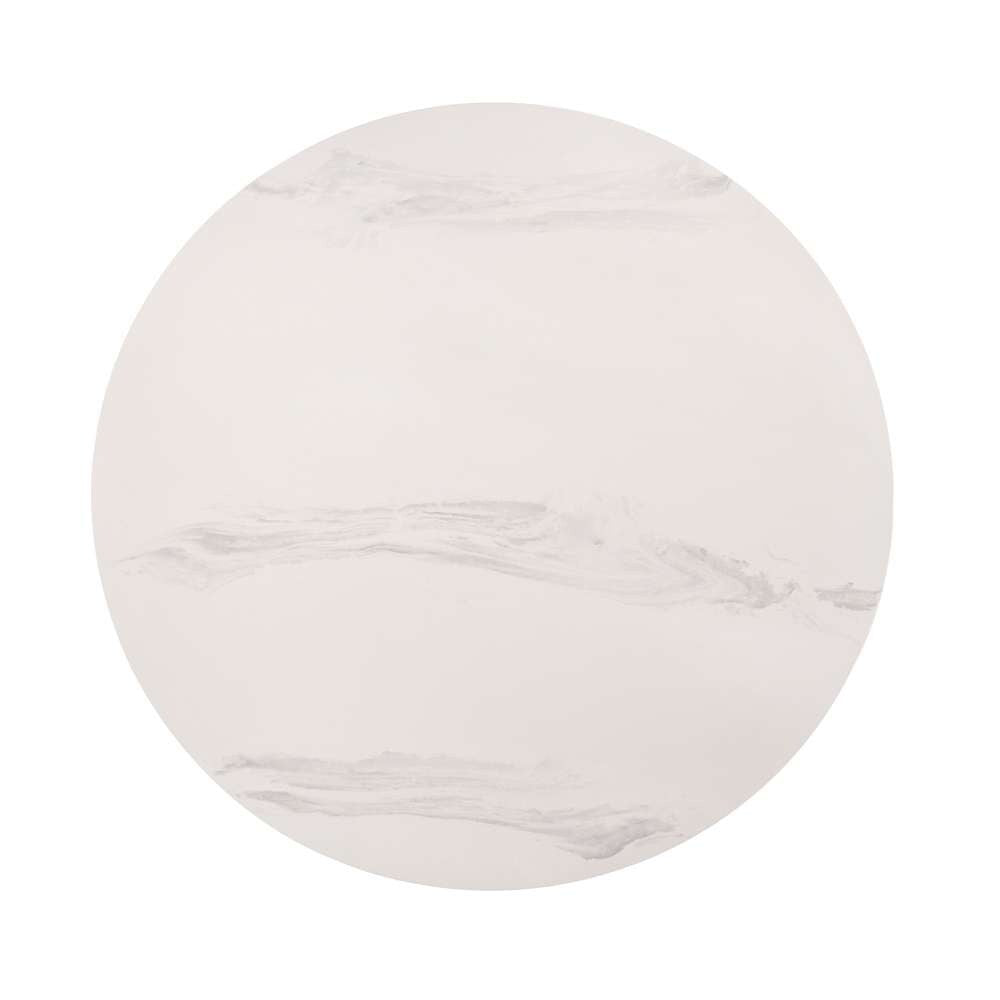 Armen Living - Venus 54in Round Mid-Century Modern White Marble Dining Table with Walnut Wood Legs - LCVEDIWA veiw 3