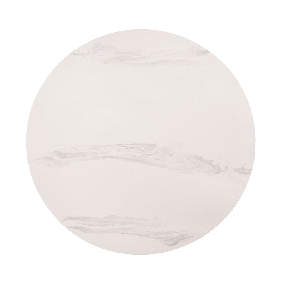 Armen Living - Venus 54in Round Mid-Century Modern White Marble Dining Table with Walnut Wood Legs - LCVEDIWA veiw 4