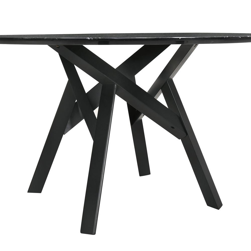 Armen Living - Venus and Jackie 5 Piece Black Marble Round Dining Set - SETVEDIBLK5E veiw 7