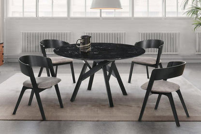 Armen Living - Venus and Jackie 5 Piece Black Marble Round Dining Set - SETVEDIBLK5E veiw 8