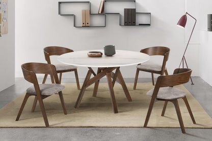 Armen Living - Venus and Jackie 5 Piece Walnut and Marble Round Dining Set - SETVEDIWA5D veiw 8
