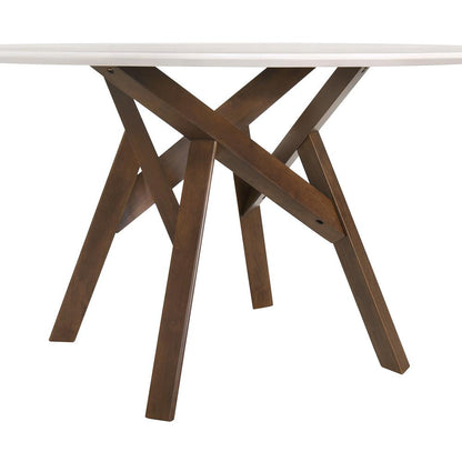 Armen Living - Venus and Polly 5 Piece Walnut and Marble Round Dining Set - SETVEDIWA5B veiw 6