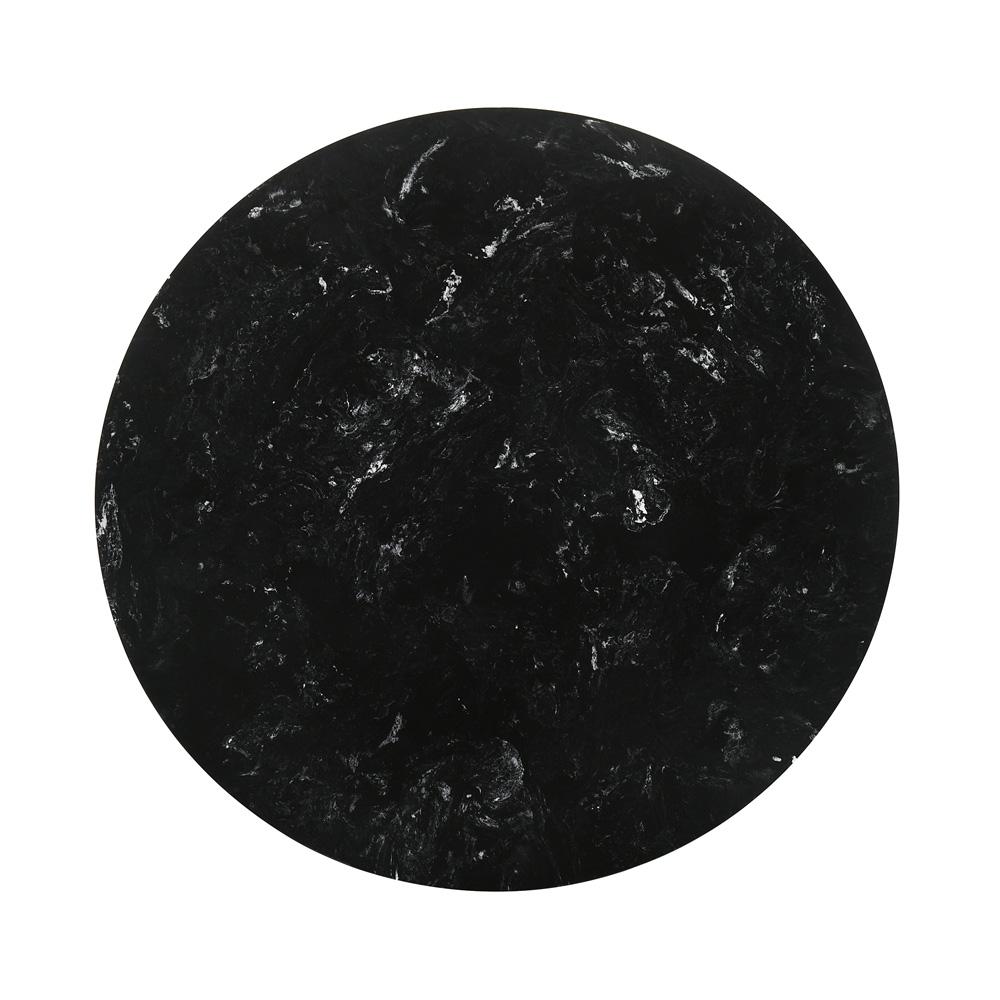 Armen Living - Venus and Rowan 5 Piece Black Marble Round Dining Set - SETVEDIBLK5B veiw 6