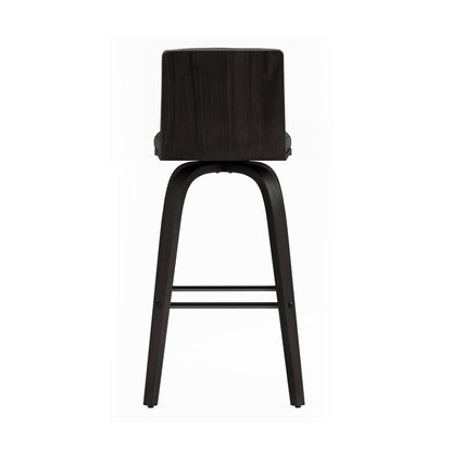 Armen Living - Vienna 26in Counter Height Swivel Grey Faux Leather and Black Wood Bar Stool - LCVIBAGRBL26 veiw 2