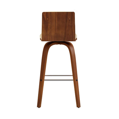 Armen Living - Vienna 26in Counter Height Swivel Cream Faux Leather and Walnut Wood Bar Stool - LCVIBACRWA26 veiw 2